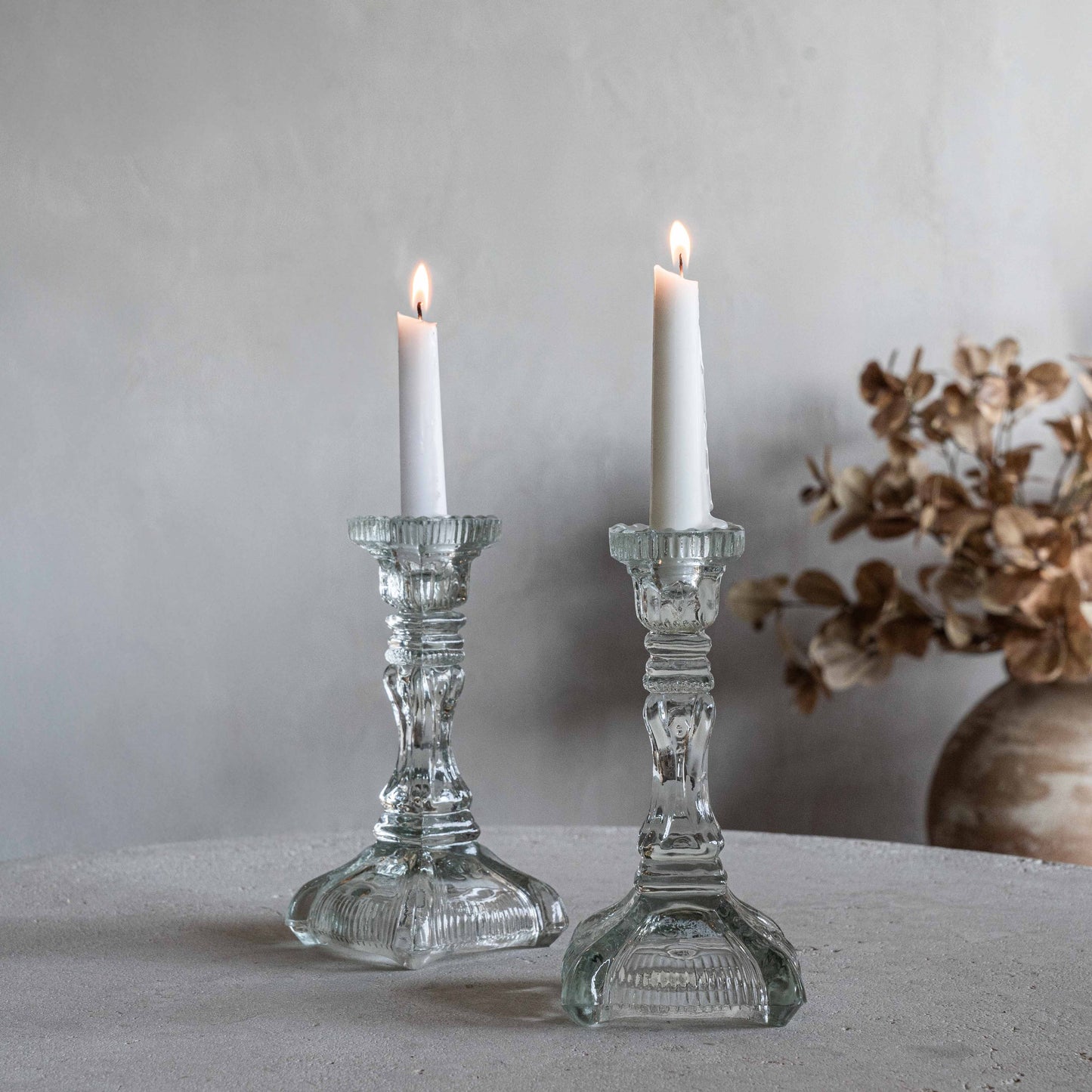 Classic Vintage Glass Candle Holder - SE-66342