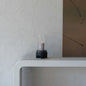 Solid Wood Black Candle Holder With Glass Cover