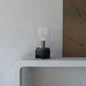 Solid Wood Black Candle Holder With Glass Cover