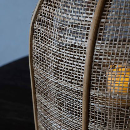Hanging & Table Rattan Candle Holder | Lantern with Glass