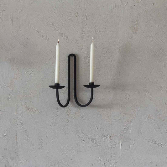 Handcrafted Iron Hanging Wall Candle Holder